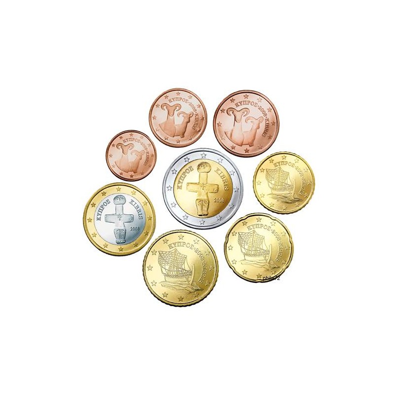 Série 8 pièces, CHYPRE 2016, UNC, Face Nationale