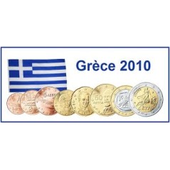 Série 8 pièces, GRECE 2010, UNC, Face Nationale