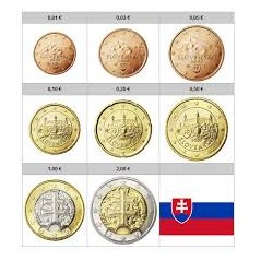 Série 8 pièces, SLOVAQUIE 2009, UNC, Face Nationale
