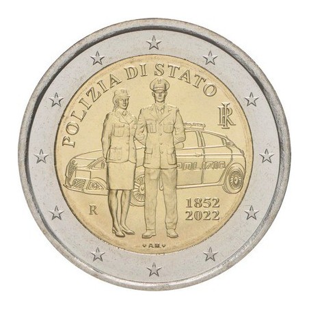 2 Euros Italie 2022, BU, 170 ans de la Police Italienne