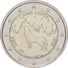 2 Euros Estonie 2021, BU, Le loup