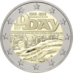 2 Euros France 2014,BU, 70ᵉ anniversaire du débarquement en Normandie