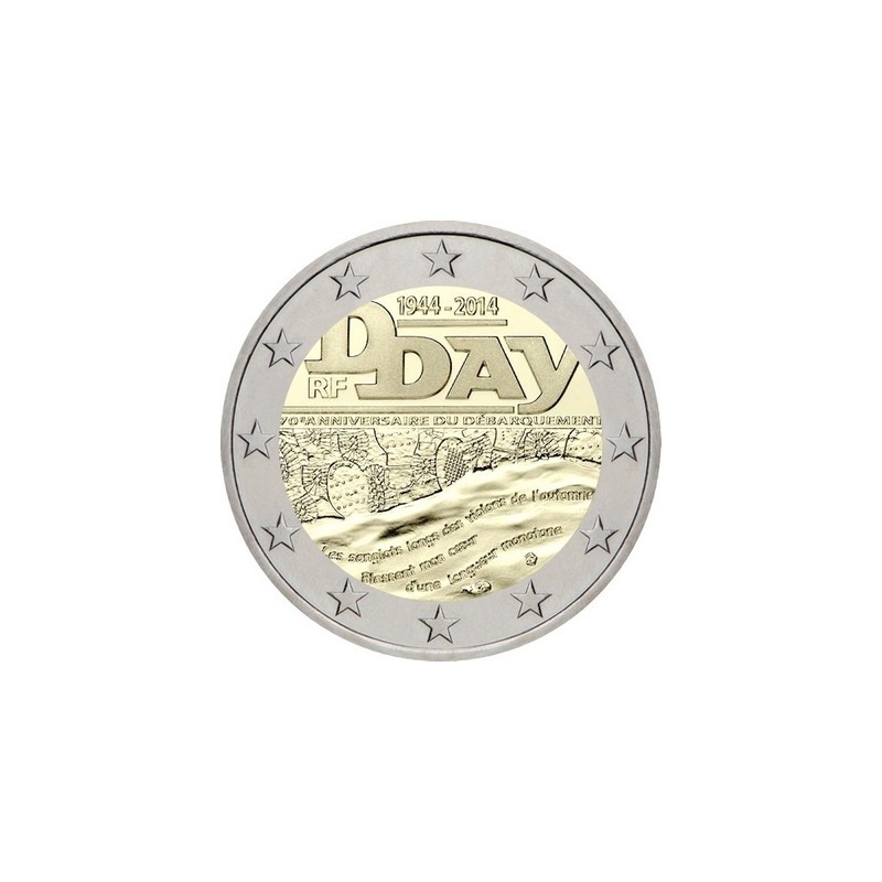 2 Euros France 2014,BU, 70ᵉ anniversaire du débarquement en Normandie