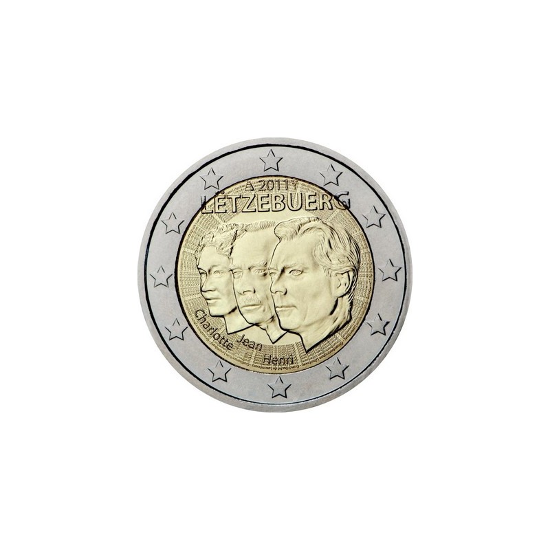 2 Euros Luxembourg 2011, UNC, 50 ans de la désignation de son fils Jean comme héritier par la Grande-Duchesse Charlotte