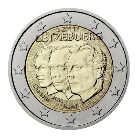 2 Euros Luxembourg 2011, UNC, 50 ans de la désignation de son fils Jean comme héritier par la Grande-Duchesse Charlotte