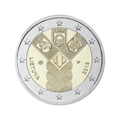 2 Euros Lettonie 2018, BU, Les 100 ans des Etas Baltes