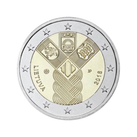 2 Euros Lettonie 2018, BU, Les 100 ans des Etas Baltes
