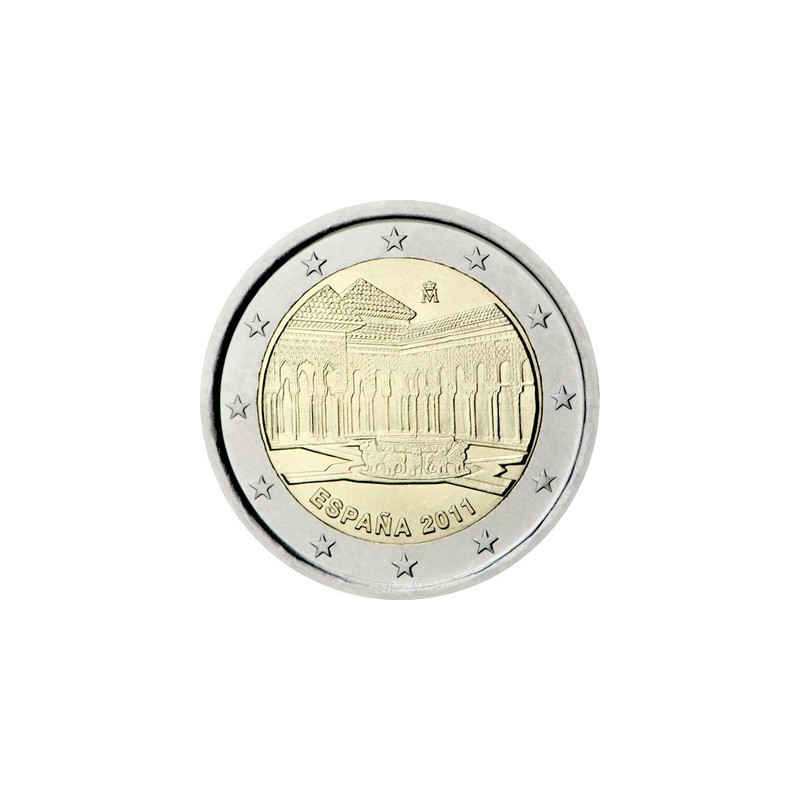 2 Euros Espagne 2011, UNC, Alhambra de Grenade, inscrit au patrimoine mondial de l’UNESCO depuis 1984