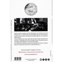 10 Euros France 2018, UNC, Centenaire de la fin de la Guerre de 1914-1918