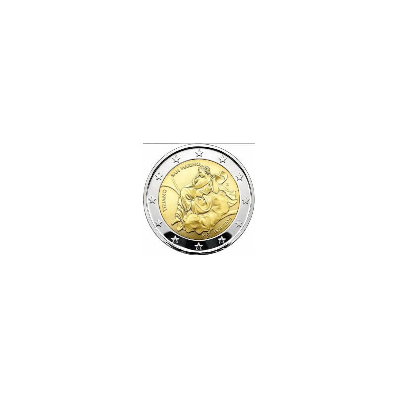Pièce de 2 Euros Saint Marin 2026, BU, 450 ans mort de Tiziano Pièce de 2 Euros Saint Marin 2026, BU, 450 ans mort de Tiziano