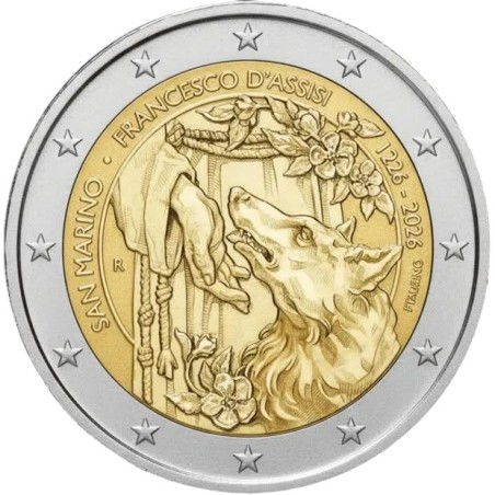 2 Euros, Saint Marin, 800e anniversaire de la mort de saint François d’Assise