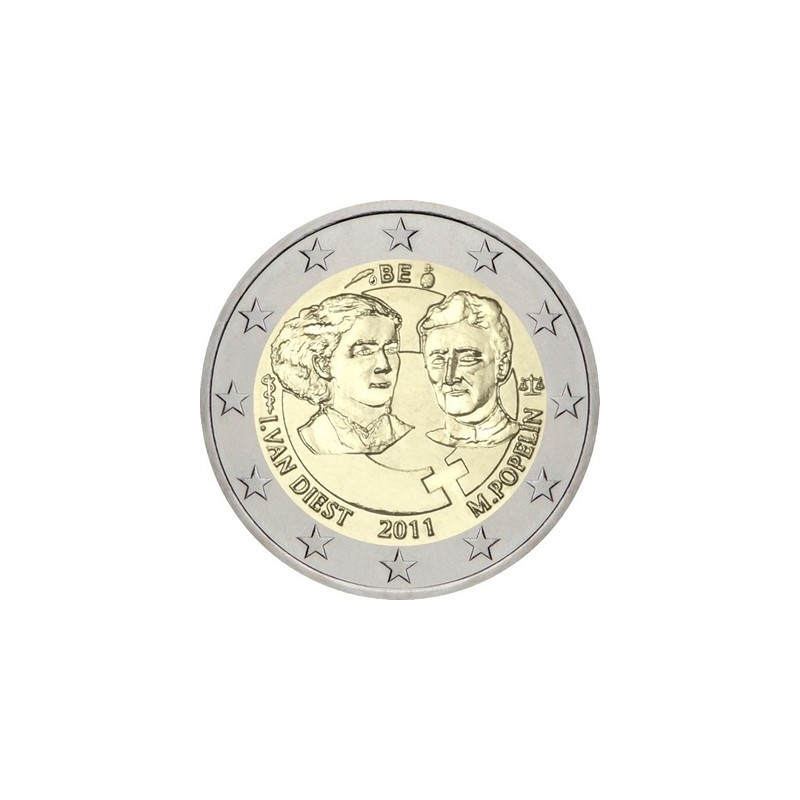 2 Euros Belgique 2011, UNC, 100e anniversaire de la Journée internationale des droits de la femme