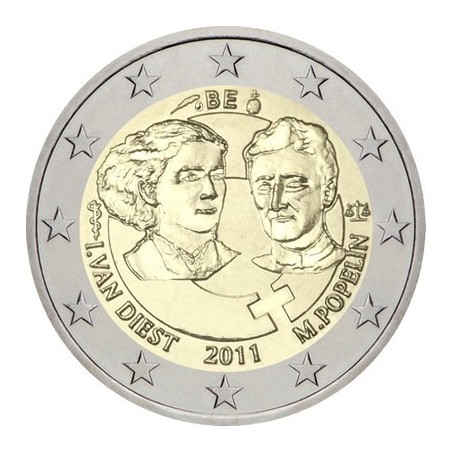 2 Euros Belgique 2011, UNC, 100e anniversaire de la Journée internationale des droits de la femme