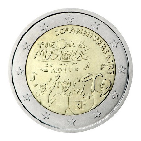 2 Euros France 2011, UNC, 30ᵉ anniversaire de la Fête de la musique