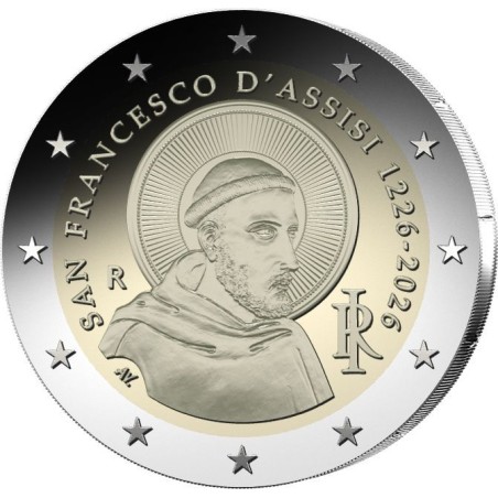 2 Euros UNC, 800e anniversaire de la mort de saint François d’Assise