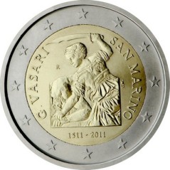 2 Euros Saint-Marin 2011, Coffret BU, 500ᵉ anniversaire du peintre, architecte et écrivain italien, Giorgio Vasari