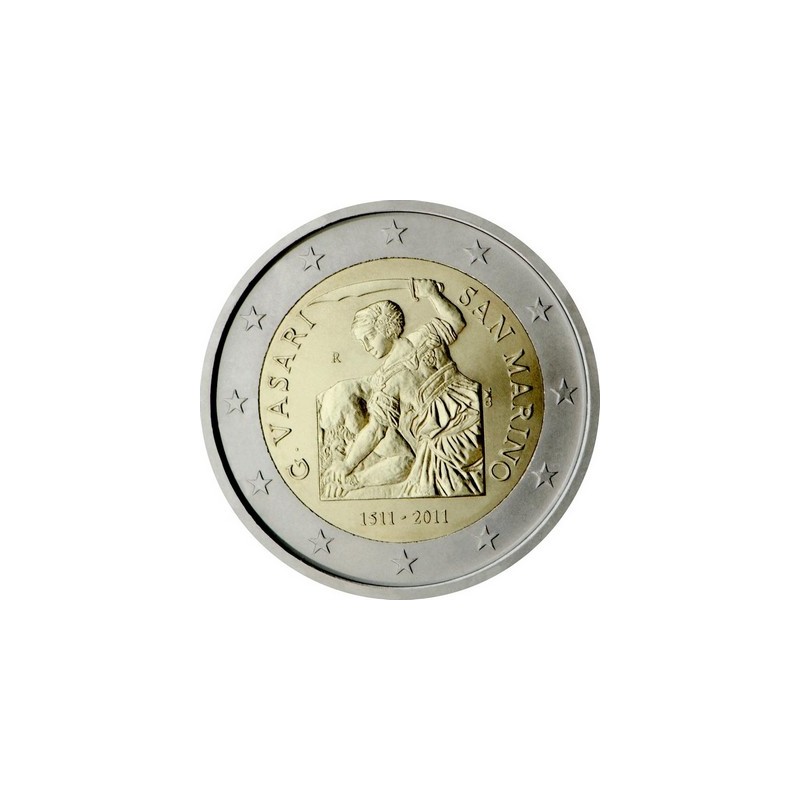 2 Euros Saint-Marin 2011, Coffret BU, 500ᵉ anniversaire du peintre, architecte et écrivain italien, Giorgio Vasari