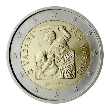 2 Euros Saint-Marin 2011, Coffret BU, 500ᵉ anniversaire du peintre, architecte et écrivain italien, Giorgio Vasari