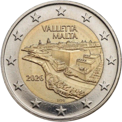 Lot 2 Euros Malte Lévrier pharaon 2026 et Ville de la Valette