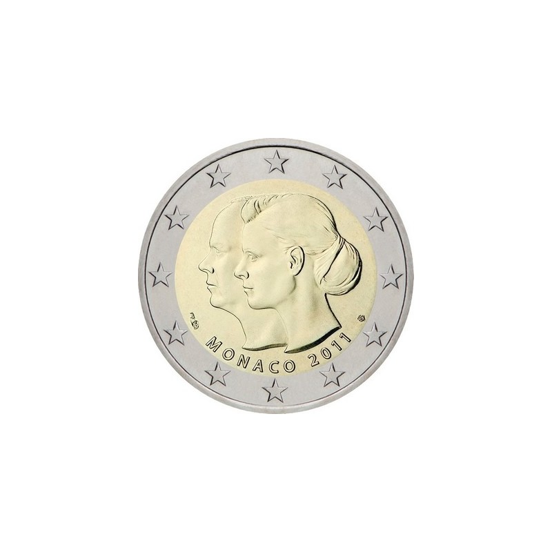 2 Euros Monaco 2011, UNC, Mariage du Prince Albert II et de Charlene Wittstock