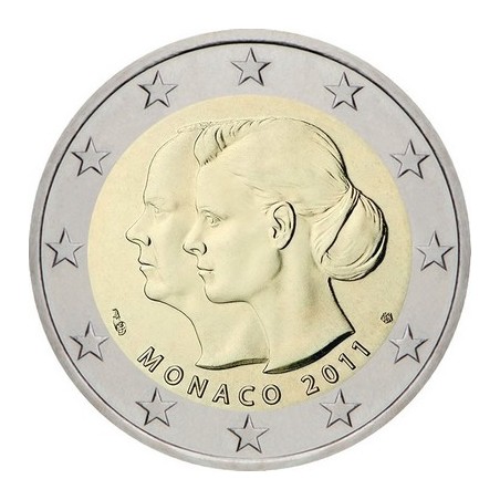 2 Euros Monaco 2011, UNC, Mariage du Prince Albert II et de Charlene Wittstock