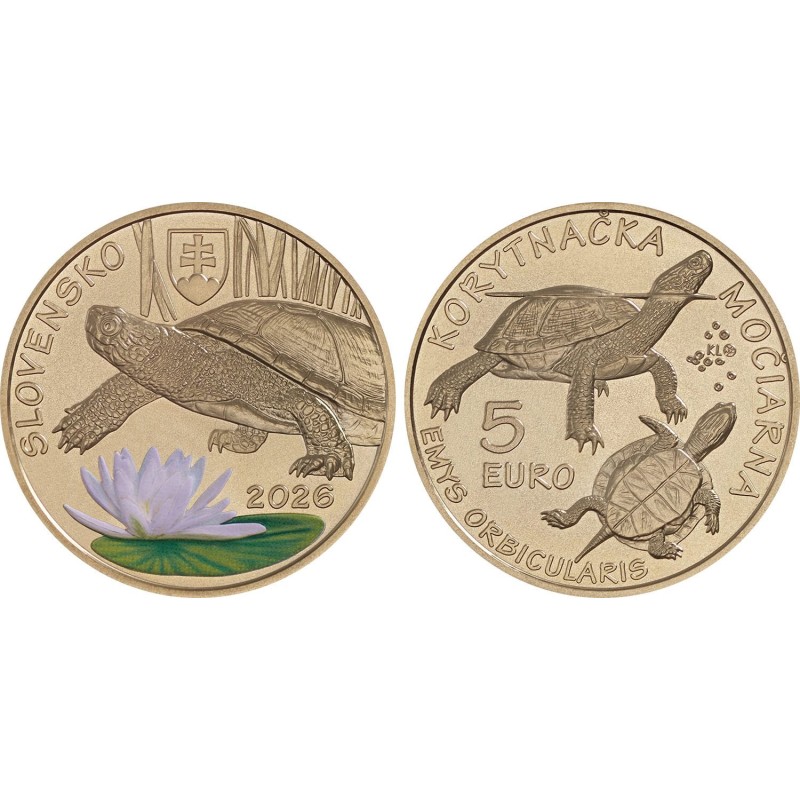 5 Euros Slovaquie 2025, UNC, La tortue