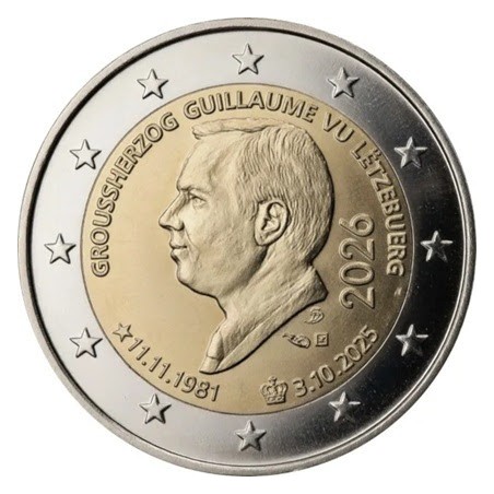2 euros Luxembourg 2026, UNC, 40ème anniversaire de l’attribution du Prix International Charlemagne au peuple luxembourgeois