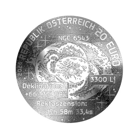 20 euros Autriche 2025, BE, Nébuleuse de l'œil de chat