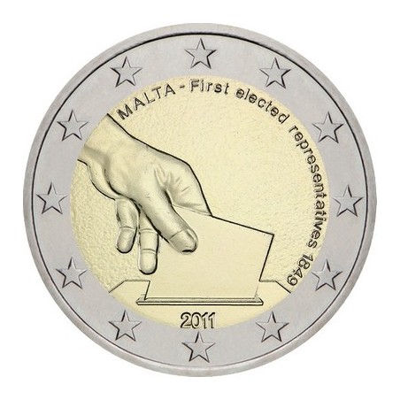 2 Euros Malte 2011, UNC, Élection des premiers représentants de Malte