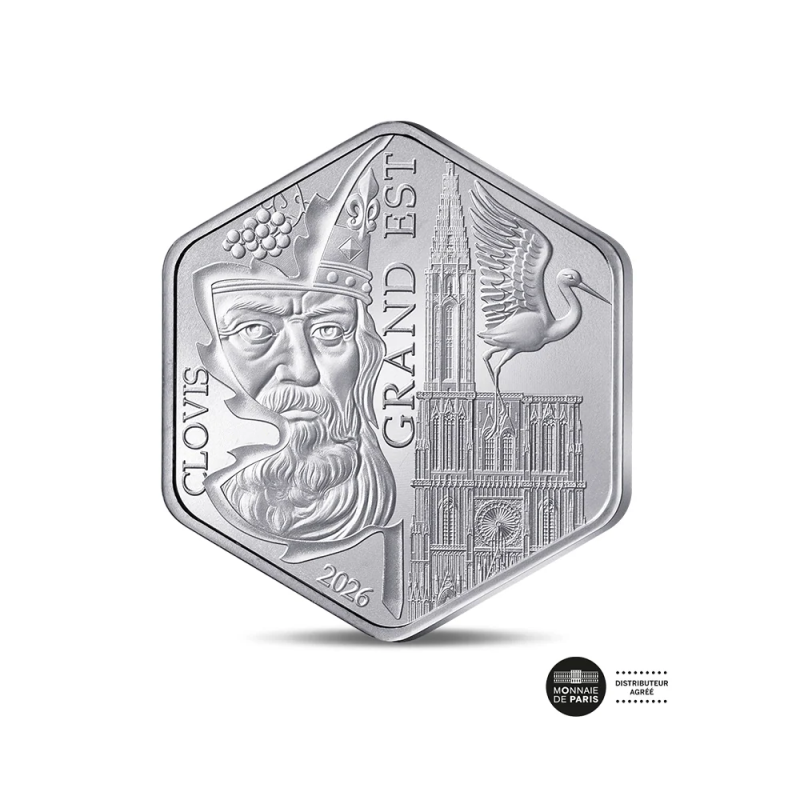 10 euros France 2026, UNC, Argent Hexagonale Région Grand Est 10 euros France 2026, UNC, Argent Hexagonale Région Grand Est