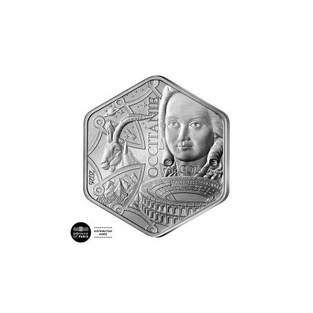 10 euros France 2026, UNC, Argent Hexagonale Région Occitanie