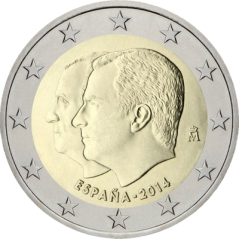 Duo des 2 pièces 2 euros Espagne 2014, BU, Succession au trone carlos par FelipeVI