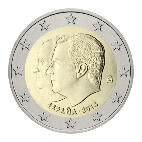 Duo des 2 pièces 2 euros Espagne 2014, BU, Succession au trone carlos par FelipeVI