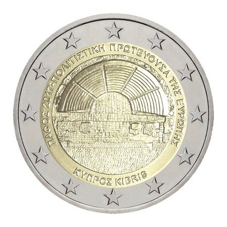 2 Euros Chypre 2017, coffret BE, Ville de Paphos