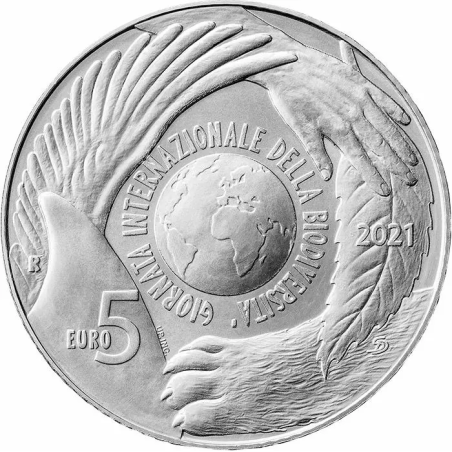 Coffret Saint-Marin 2021, BU, Journée Internationale de la Diversité biologique + 5 Euro Argent