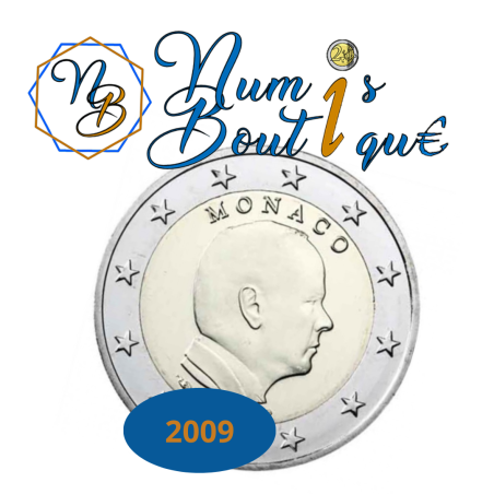 2 Euros Monaco 2009, UNC, Face nationale Prince Albert II