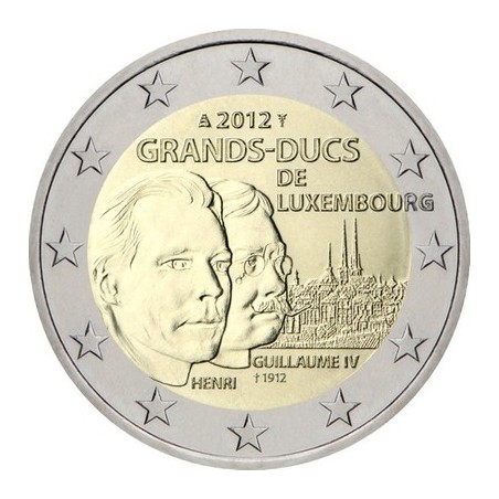 2 Euros Luxembourg 2012, UNC, 100ᵉ anniversaire de la mort du Grand-Duc Guillaume IV