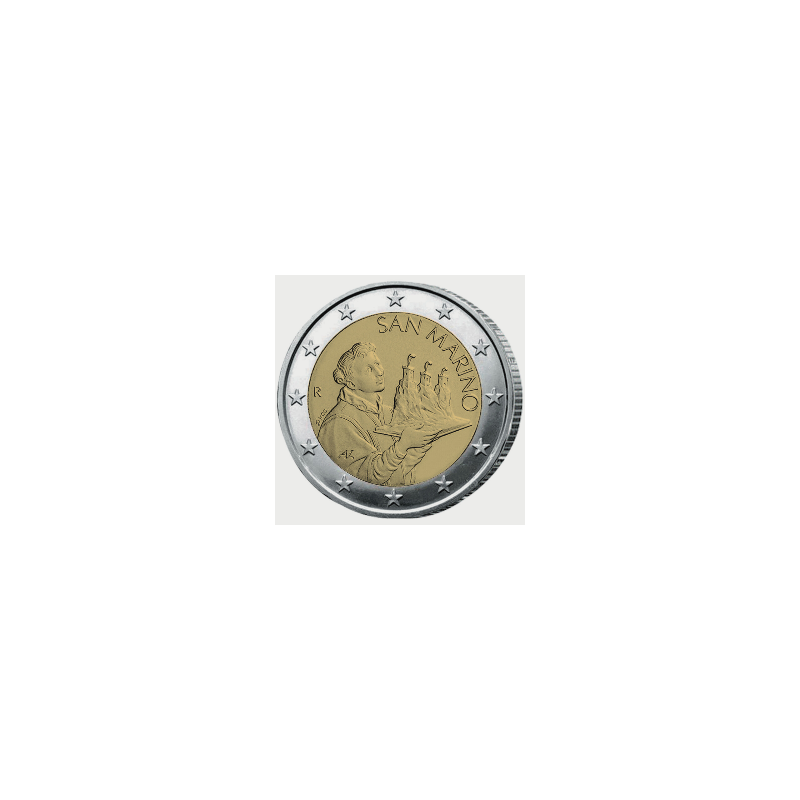 Pièce de 2 Euros Saint-Marin 2024, UNC, Face nationale - Portrait de Saint-Marin