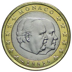 1 Euro Monaco 2002, UNC, Face nationale Albert II et Rainier III