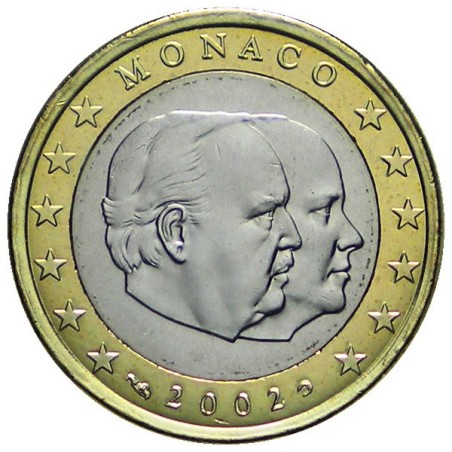 1 Euro Monaco 2002, UNC, Face nationale Albert II et Rainier III