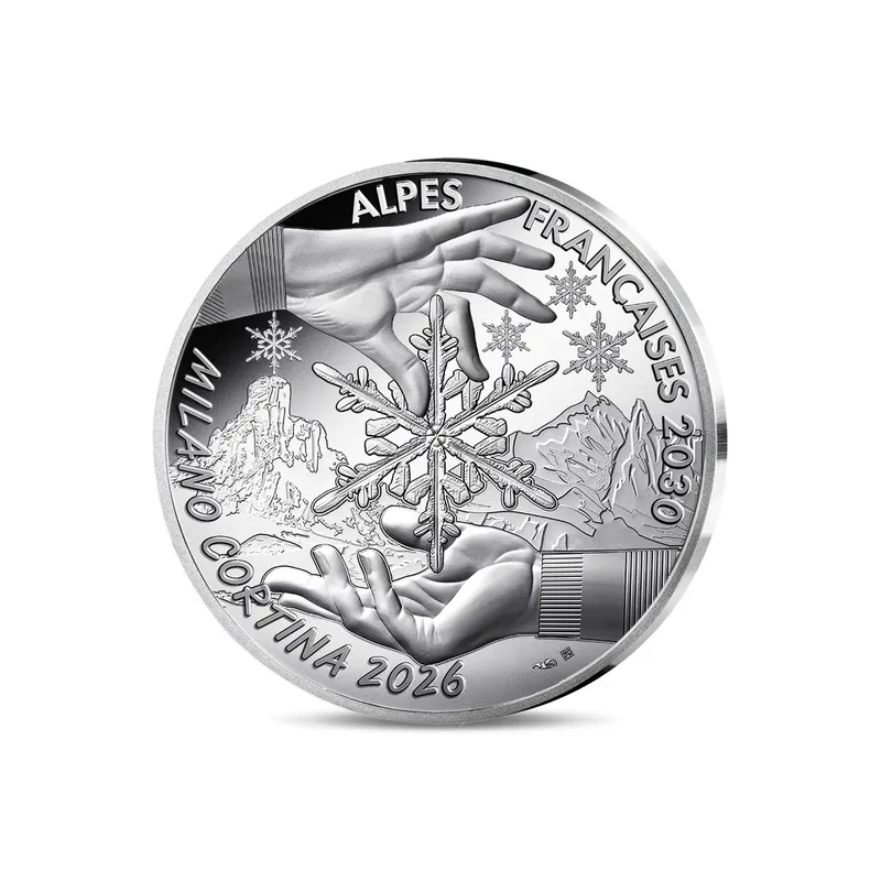 Pièce de 10 euros France 2026, BE, Passage de témoin JO 2030 Les Alpes Française