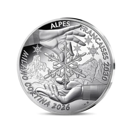 Pièce de 10 euros France 2026, BE, Passage de témoin JO 2030 Les Alpes Française