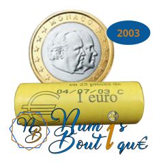 Pièce de 1 Euro Monaco 2003, UNC, Face nationale Albert II et Rainier III