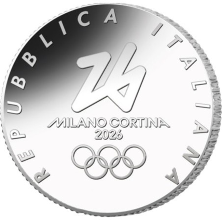 Pièce de 1/4 d'euro Italie 2026, UNC, JO d'hiver Milan-Cortina "Mascotte"