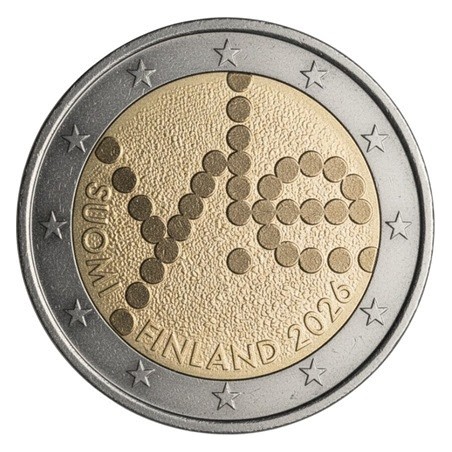 Pièce de 2 euros Finlande 2025, UNC, Les 100 ans de la radio Finlandaise