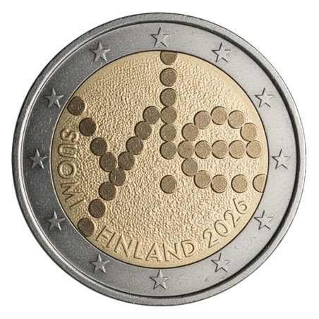 Pièce de 2 euros Finlande 2026, BE, Les 100 ans de la radio Finlandaise