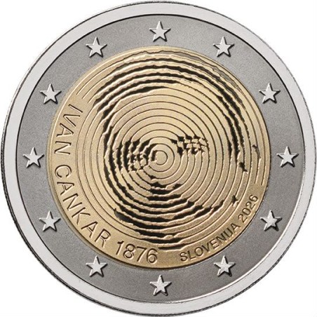 Pièce de 2 euros Slovénie 2026, UNC, Ivan Cankar