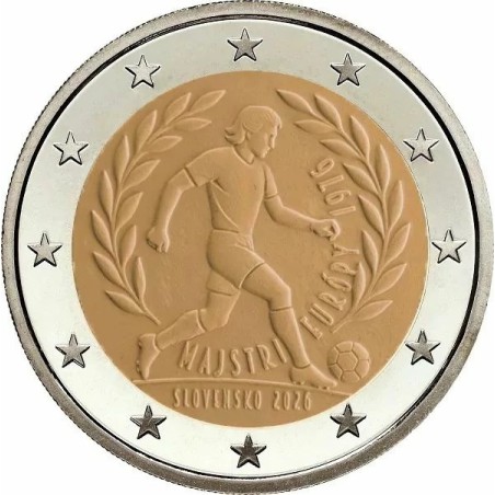 2 Euros Slovaquie 2025, UNC, 50e anniversaire de la victoire de l'équipe de football au Championnat d'Europe
