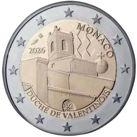 Pièce de 2€ Monaco 2026, BE, Duché de Valentinois