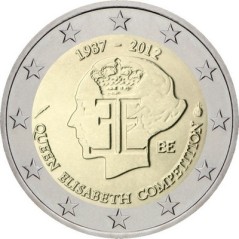 2 Euros Belgique 2012, UNC, 75e anniversaire du Concours musical international Reine Élisabeth de Belgique